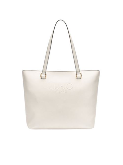 borsa donna shopping logo ecopelle bianca LIU JO | AA5321-E008701065